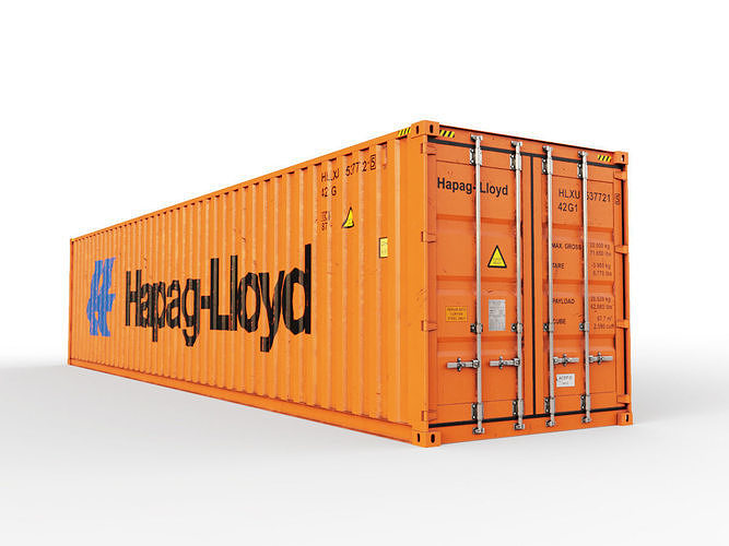40 feet Hapag-Lloyd standard shipping container 3D model
