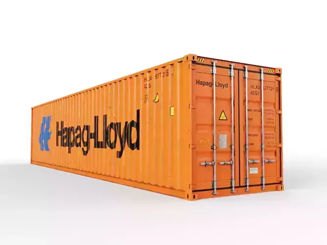40 feet Hapag-Lloyd standard shipping container 3D model