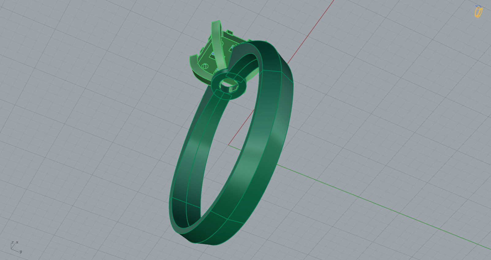 M1299007 Baguette ring 3D print model_9