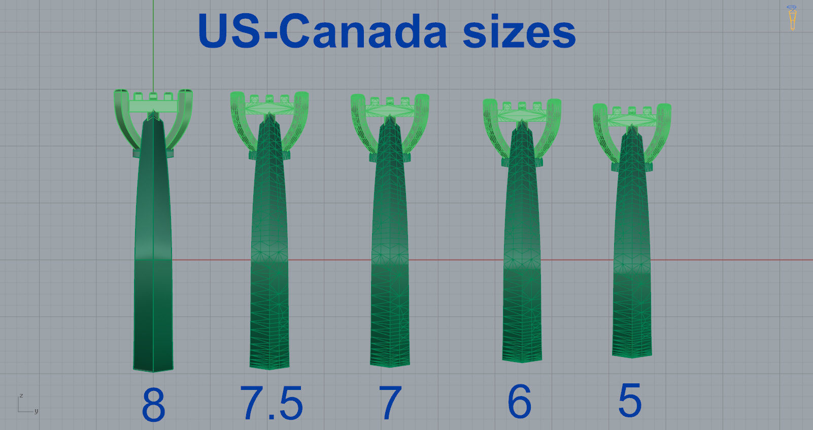M1299007 Baguette ring 3D print model_12