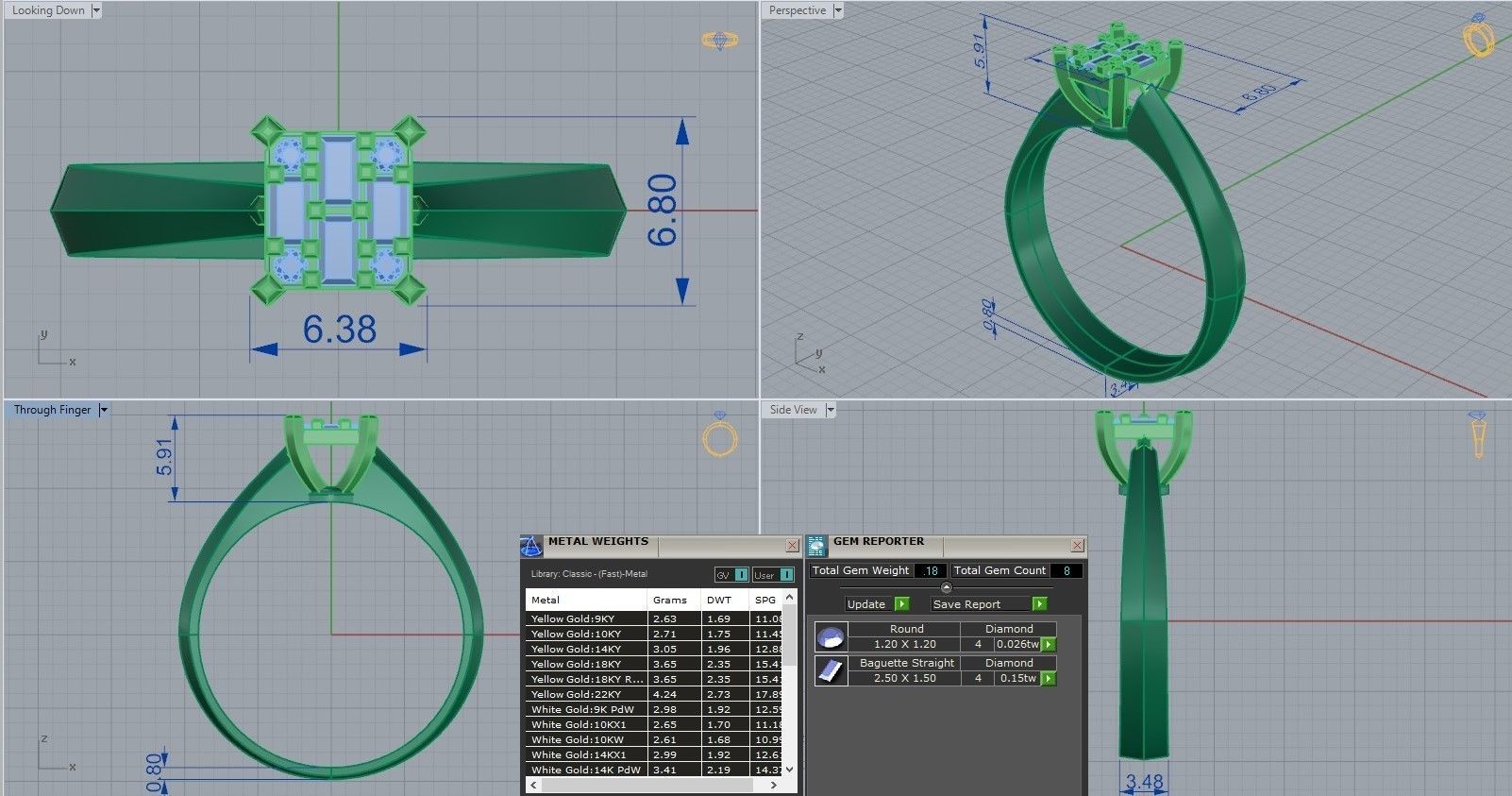M1299007 Baguette ring 3D print model_11