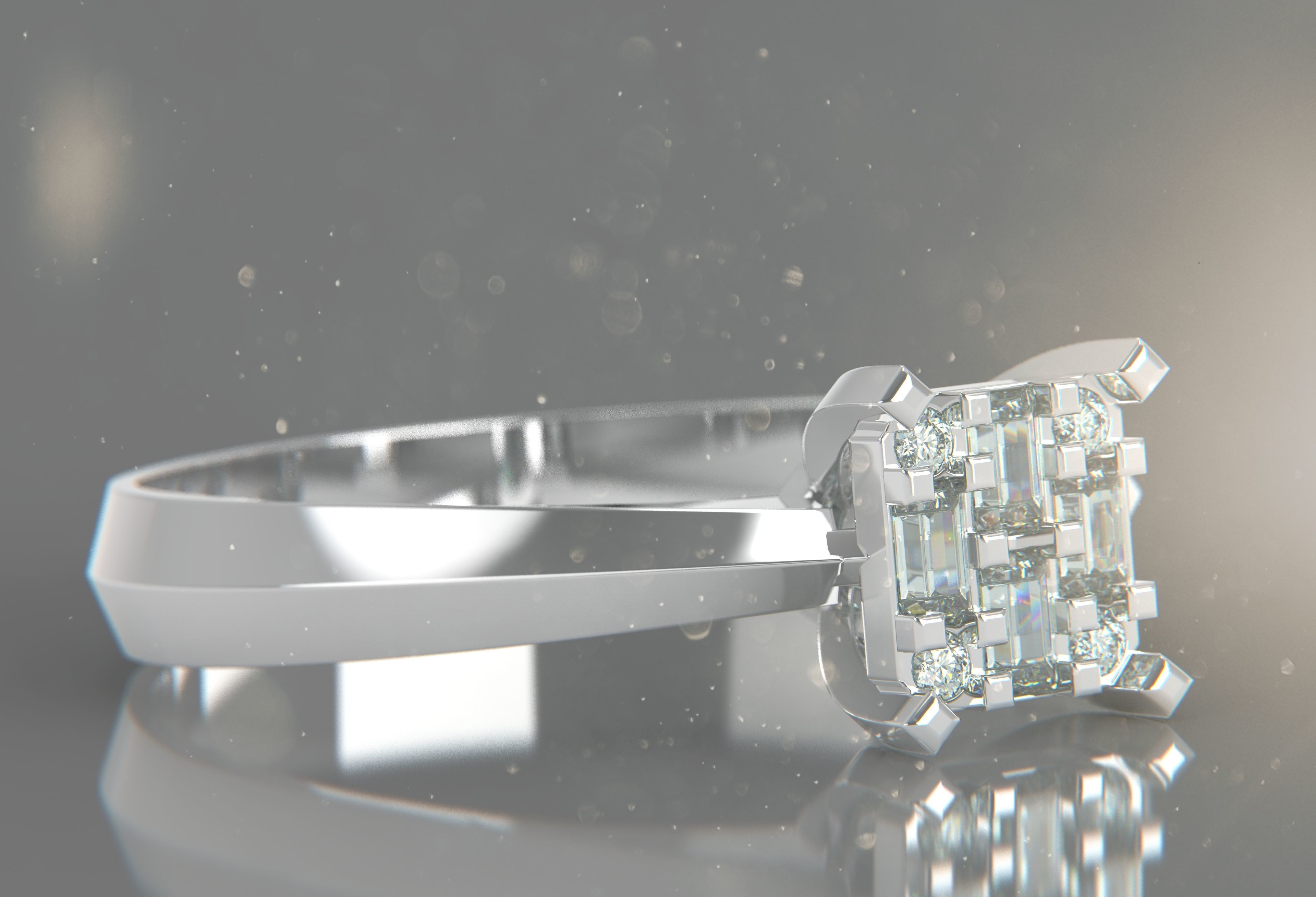 M1299007 Baguette ring 3D print model_2