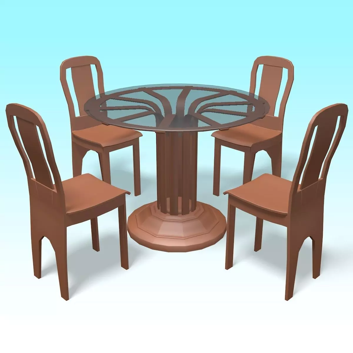 Dining Table 3D model_0