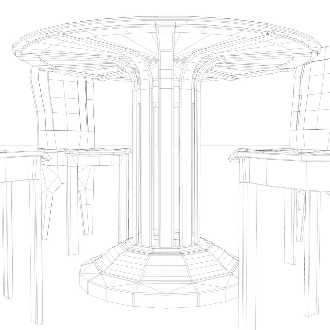 Dining Table 3D model_5