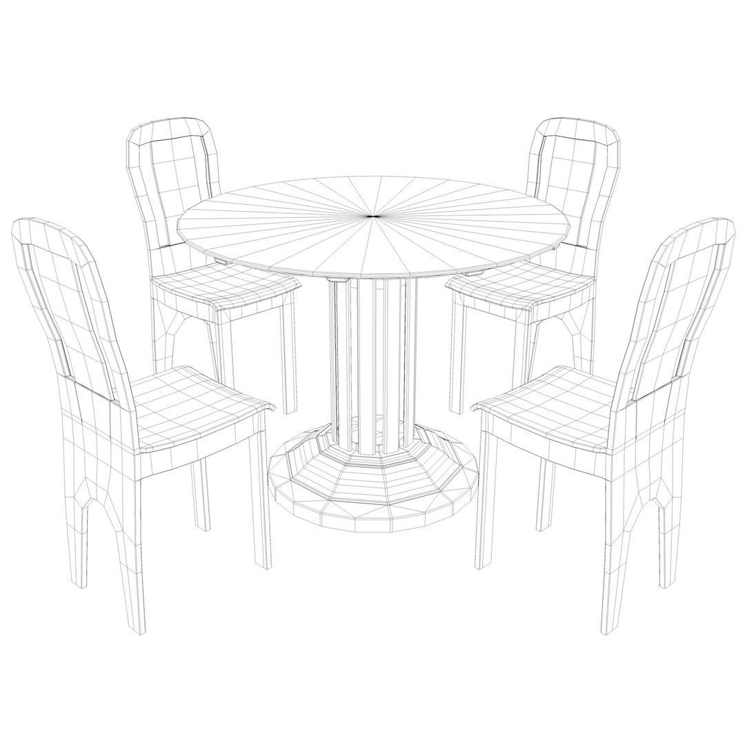 Dining Table 3D model_3