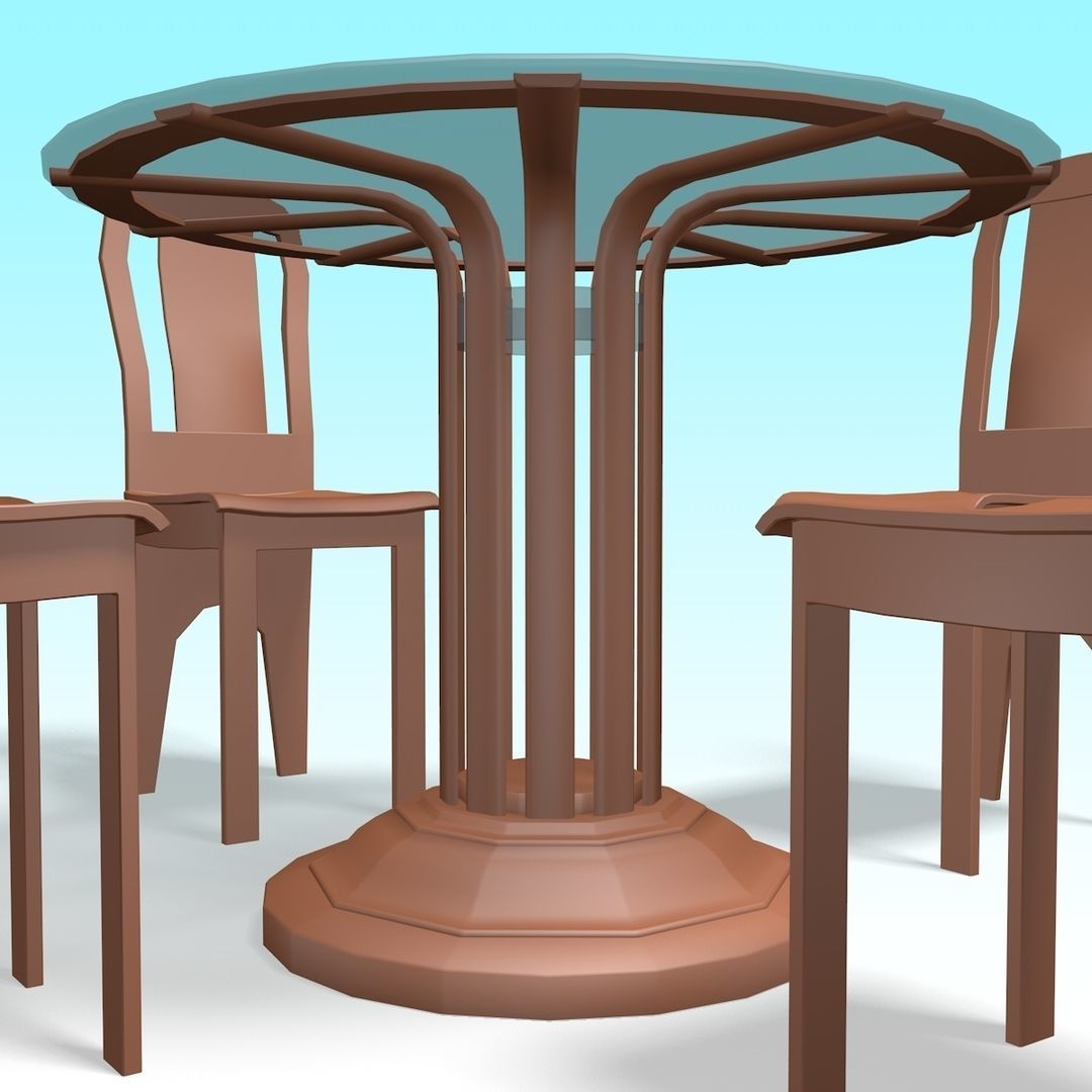 Dining Table 3D model_2
