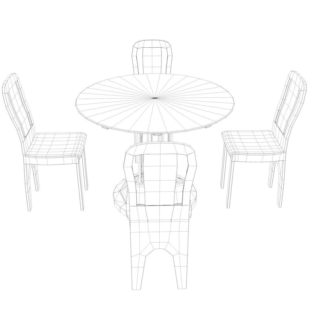 Dining Table 3D model_4