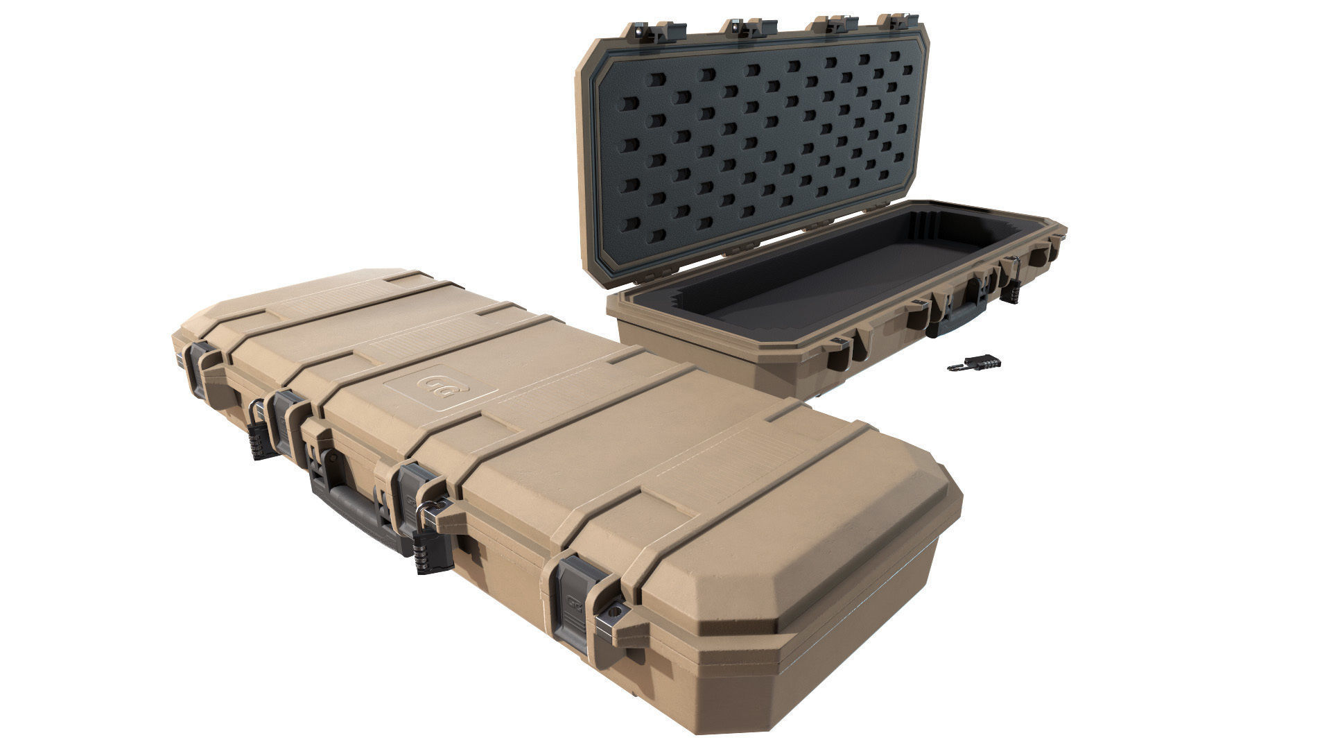 Gun Case and Lock Low-poly 3D model_5