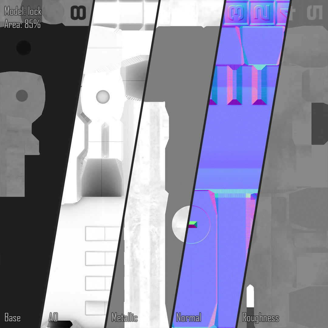 Gun Case and Lock Low-poly 3D model_13