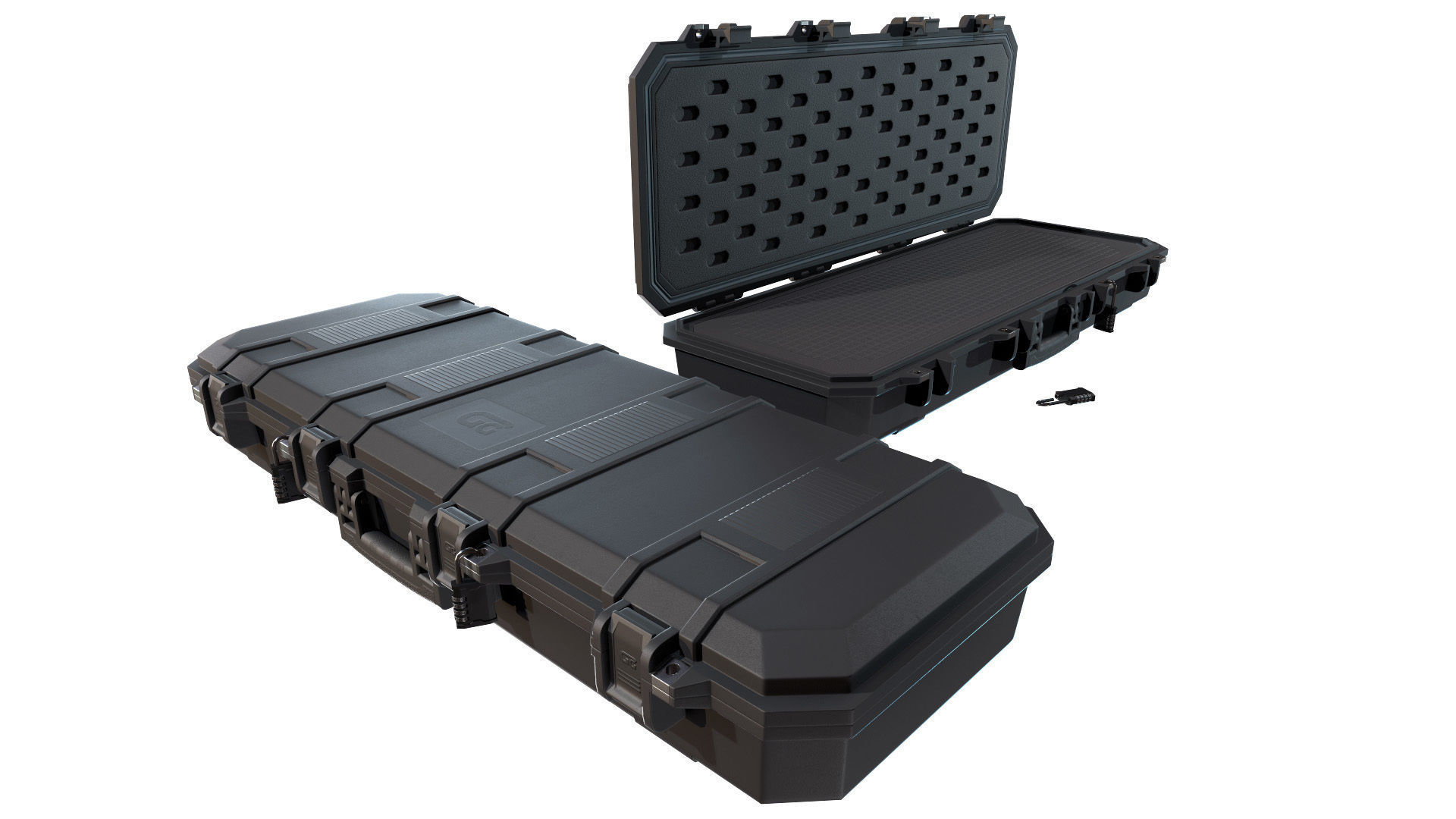 Gun Case and Lock Low-poly 3D model_3