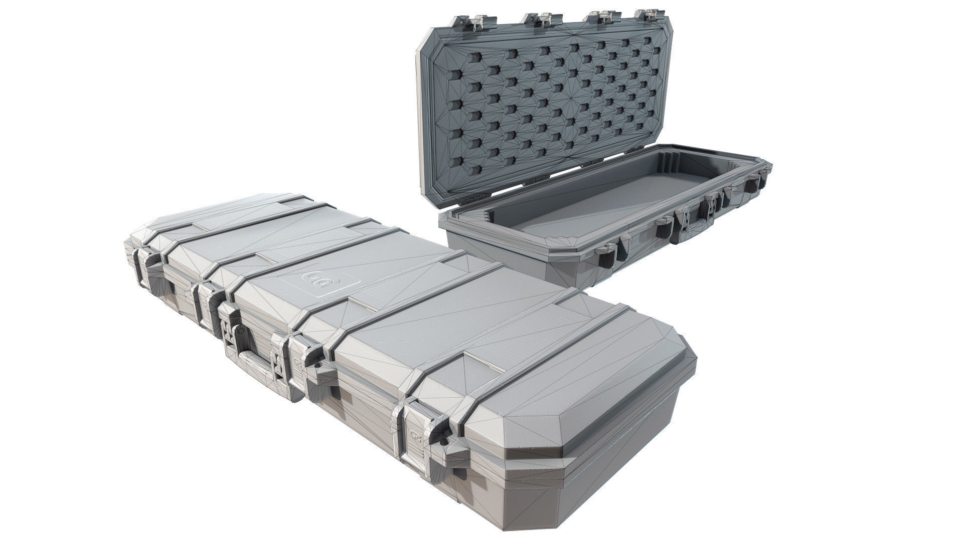 Gun Case and Lock Low-poly 3D model_6