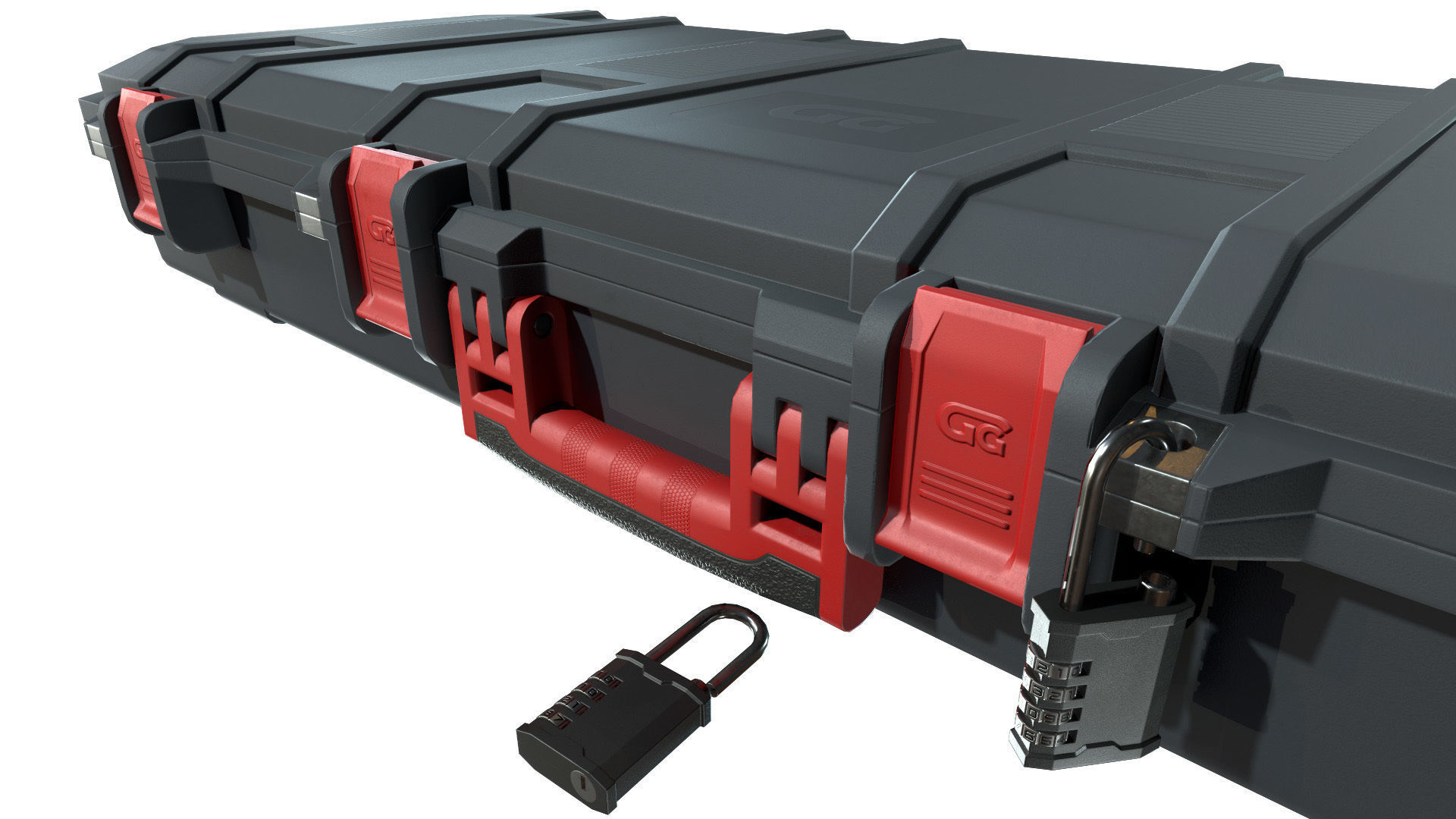Gun Case and Lock Low-poly 3D model_7