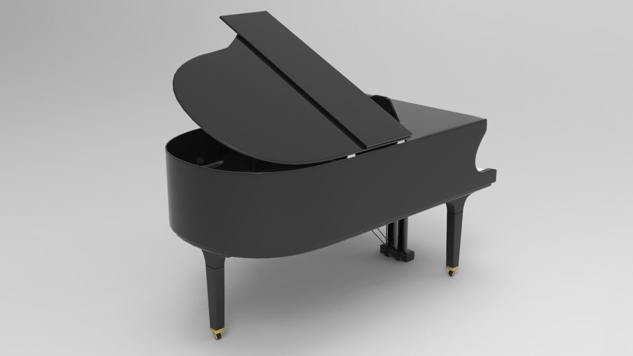 Grand Piano Low-poly 3D model_2