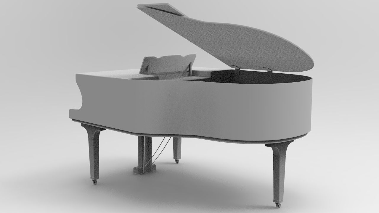 Grand Piano Low-poly 3D model_8