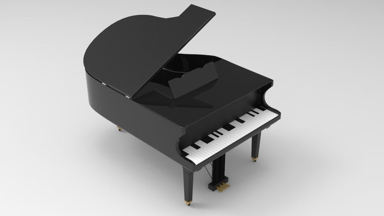 Grand Piano Low-poly 3D model_4