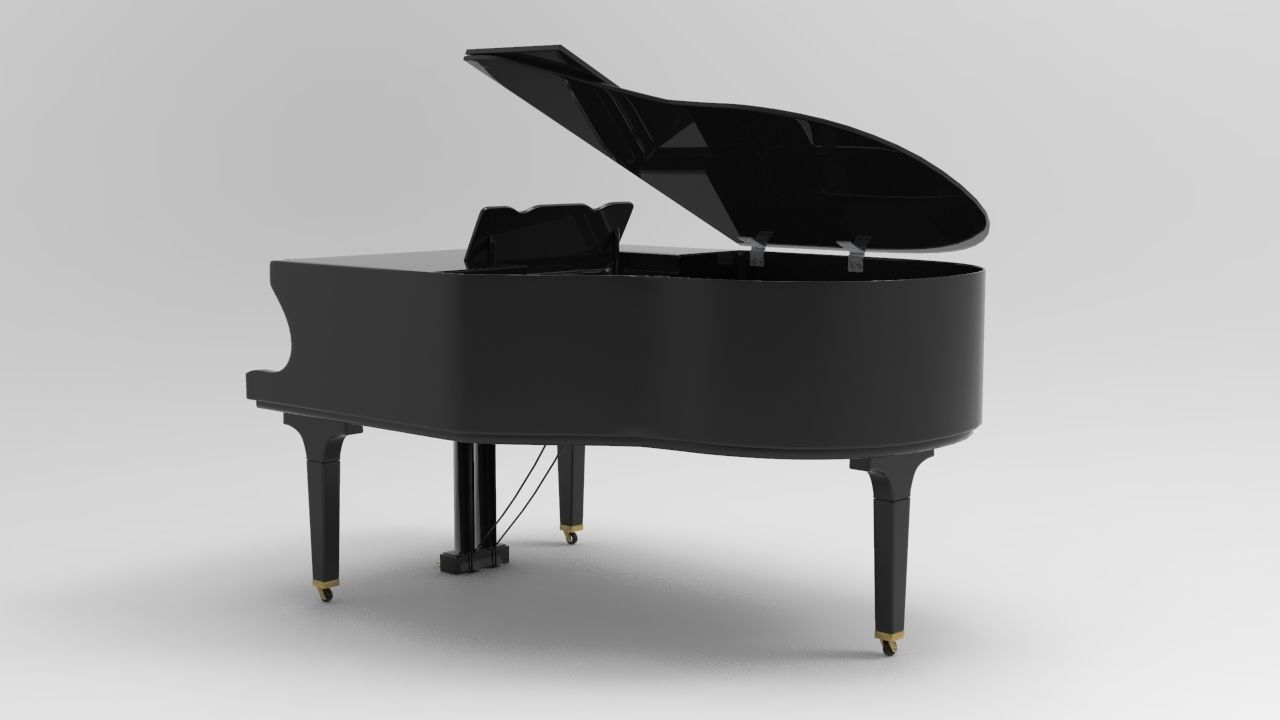 Grand Piano Low-poly 3D model_3