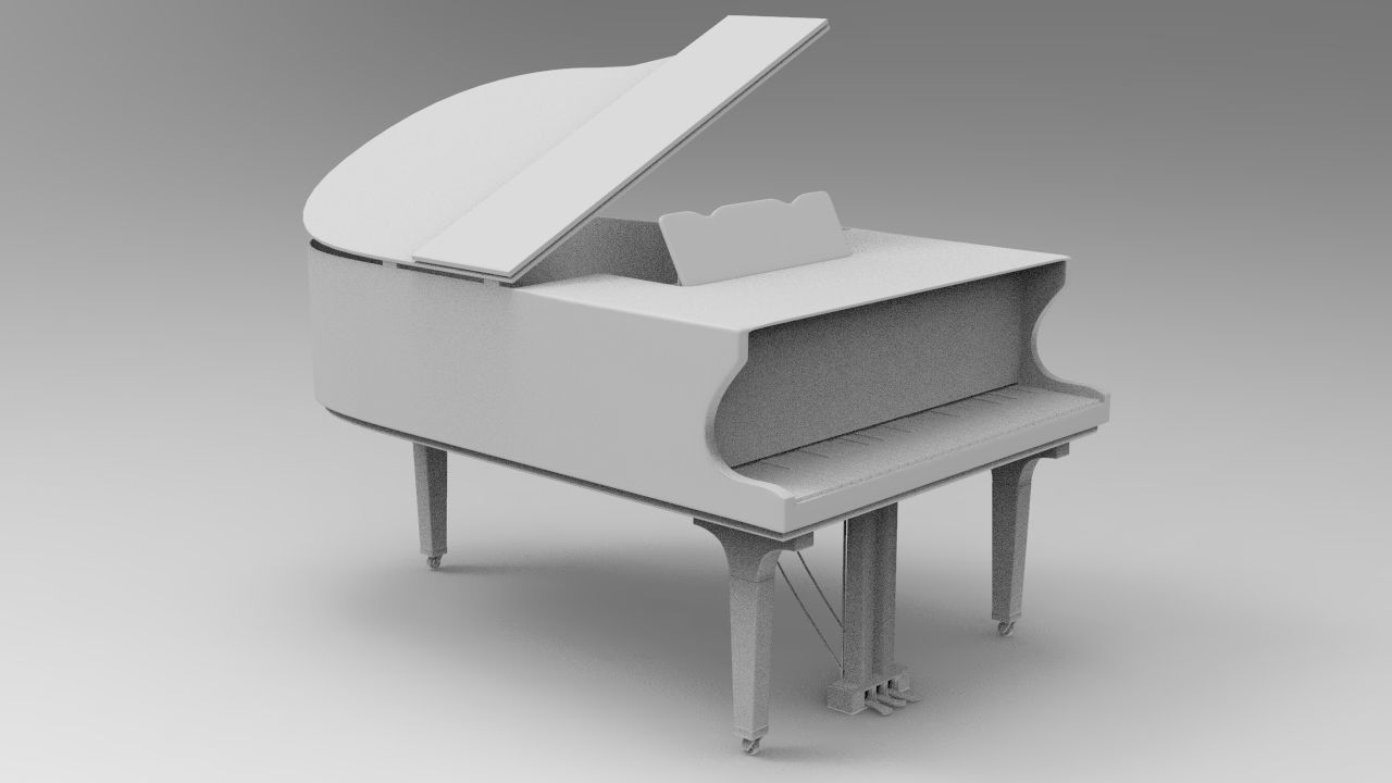 Grand Piano Low-poly 3D model_10