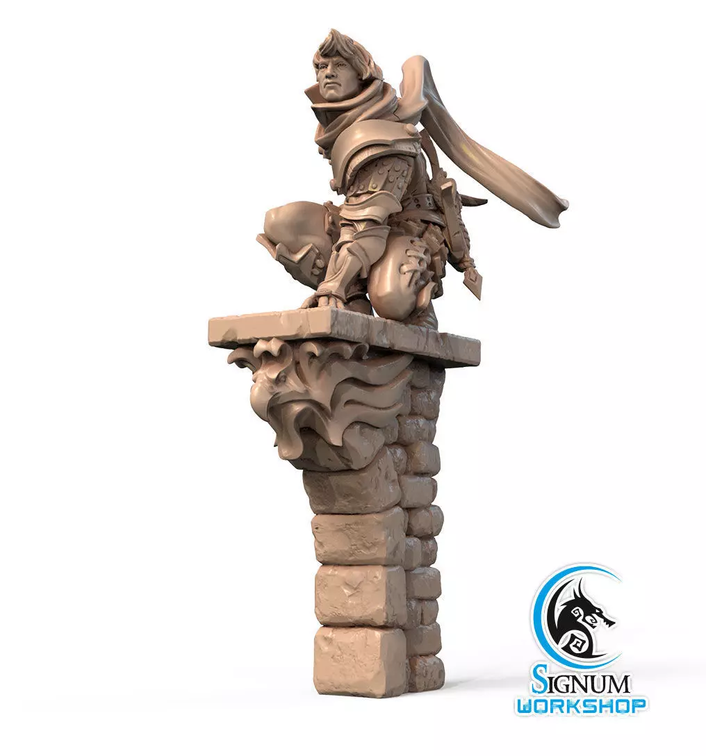 Pre-supported 3D printable model of Daniel Vallor Hawk 3D print model