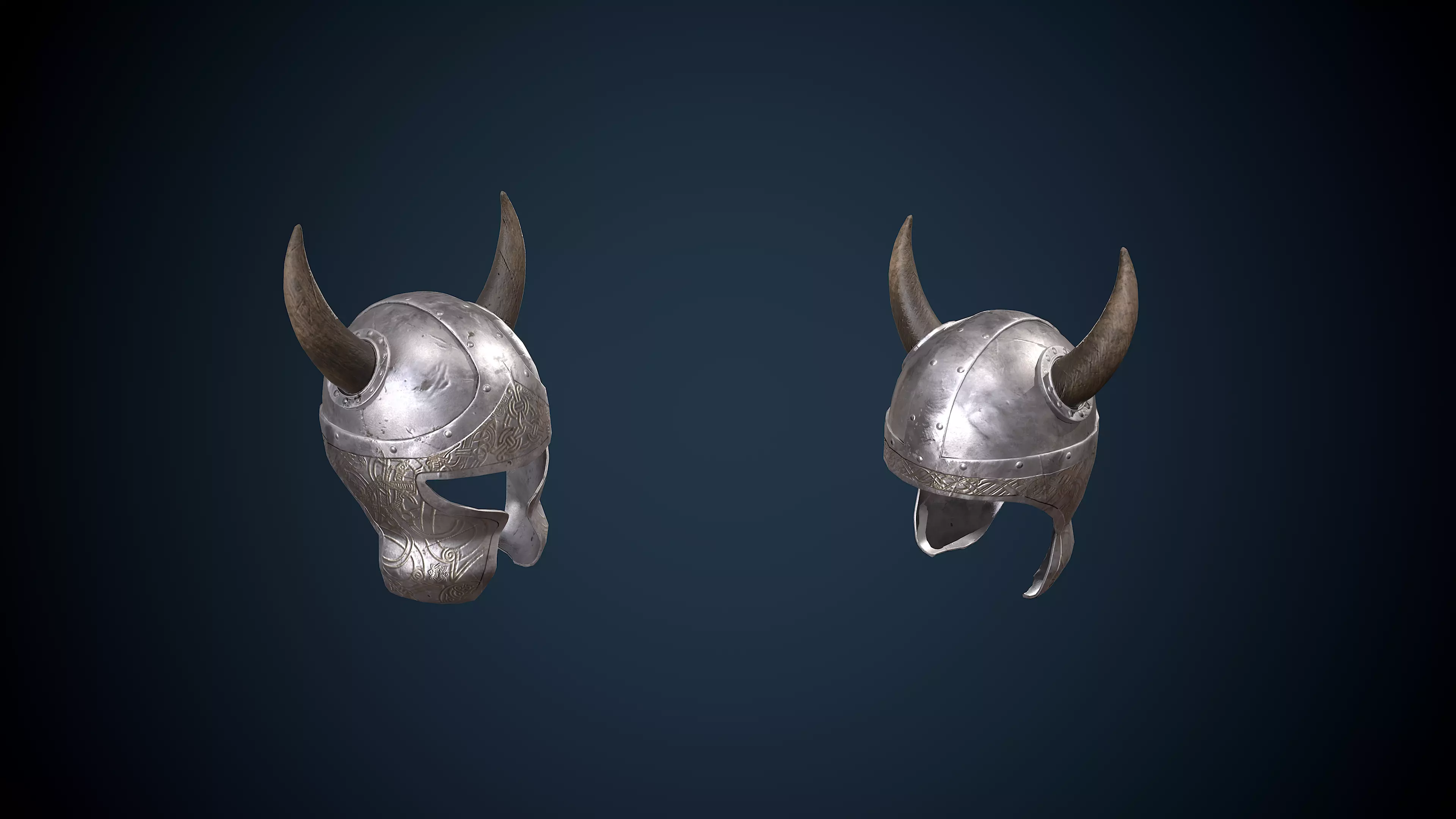 Viking Helmet Game-Ready Low-poly 3D model_0