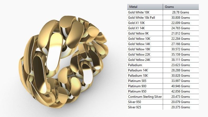 CUBAN RING SIZE 10 USA 3D print model_5