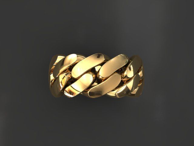 CUBAN RING SIZE 10 USA 3D print model_1