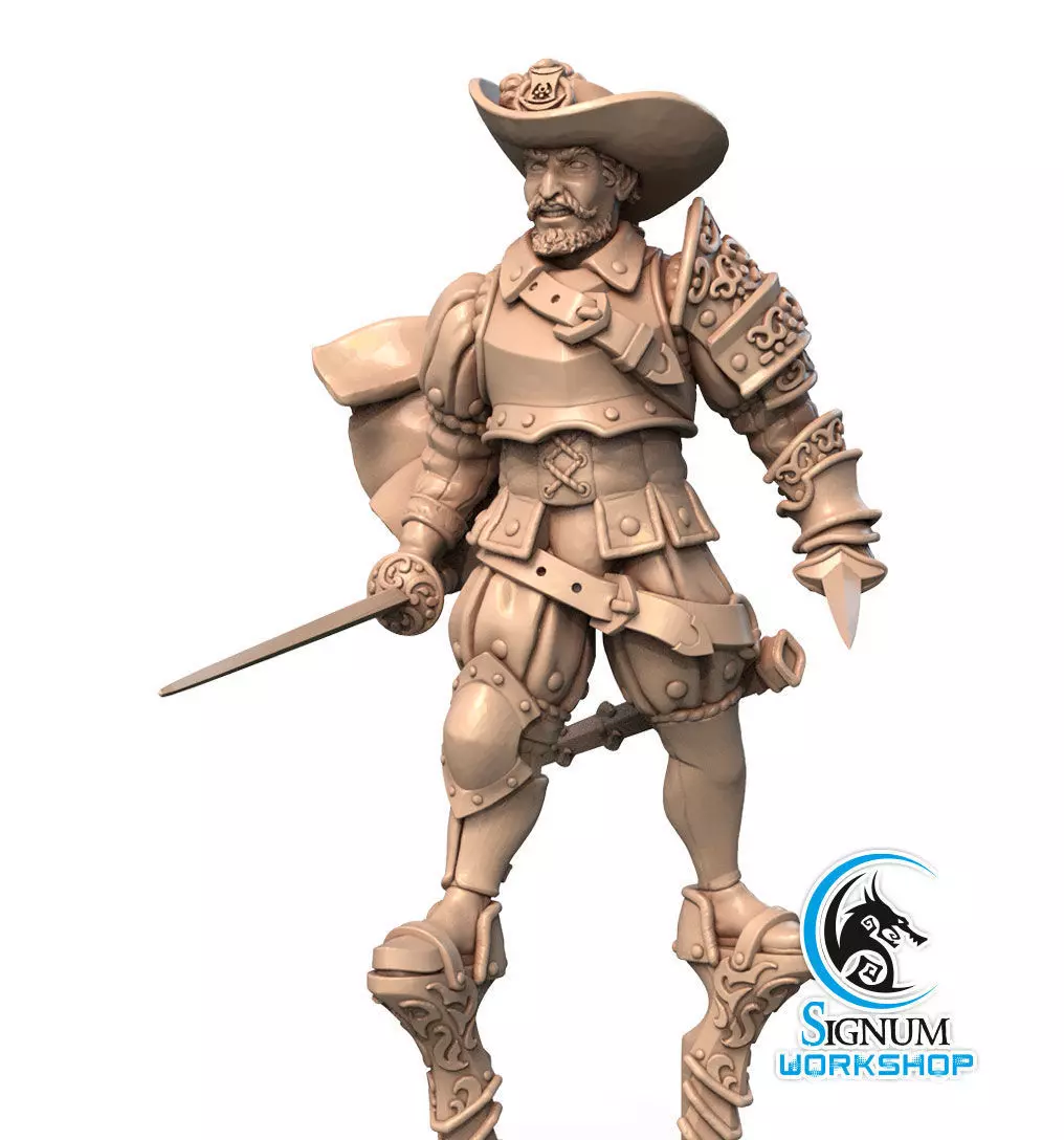Pre-supported 3D printable model of Chevalier de Batz 3D print model_0