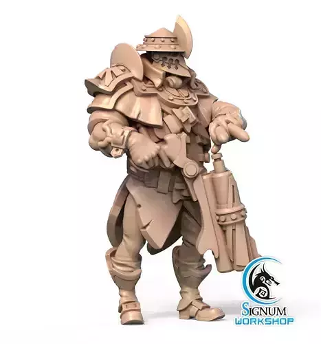 Pre-supported 3D printable model of Sergeant Bron