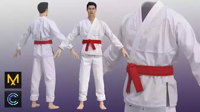 Martial Art Uniform - Kimono judo 3D model