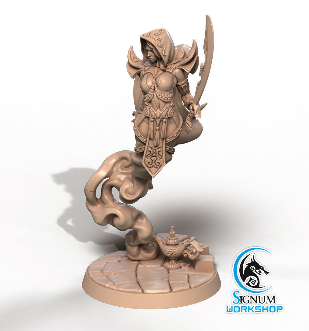 Pre-supported 3D printable model of Aisha the Mirage of Desert 3D print model_2