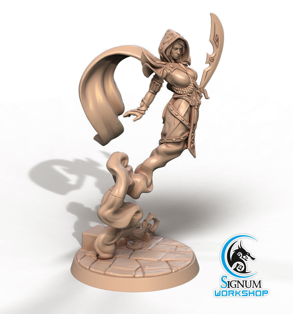 Pre-supported 3D printable model of Aisha the Mirage of Desert 3D print model_1