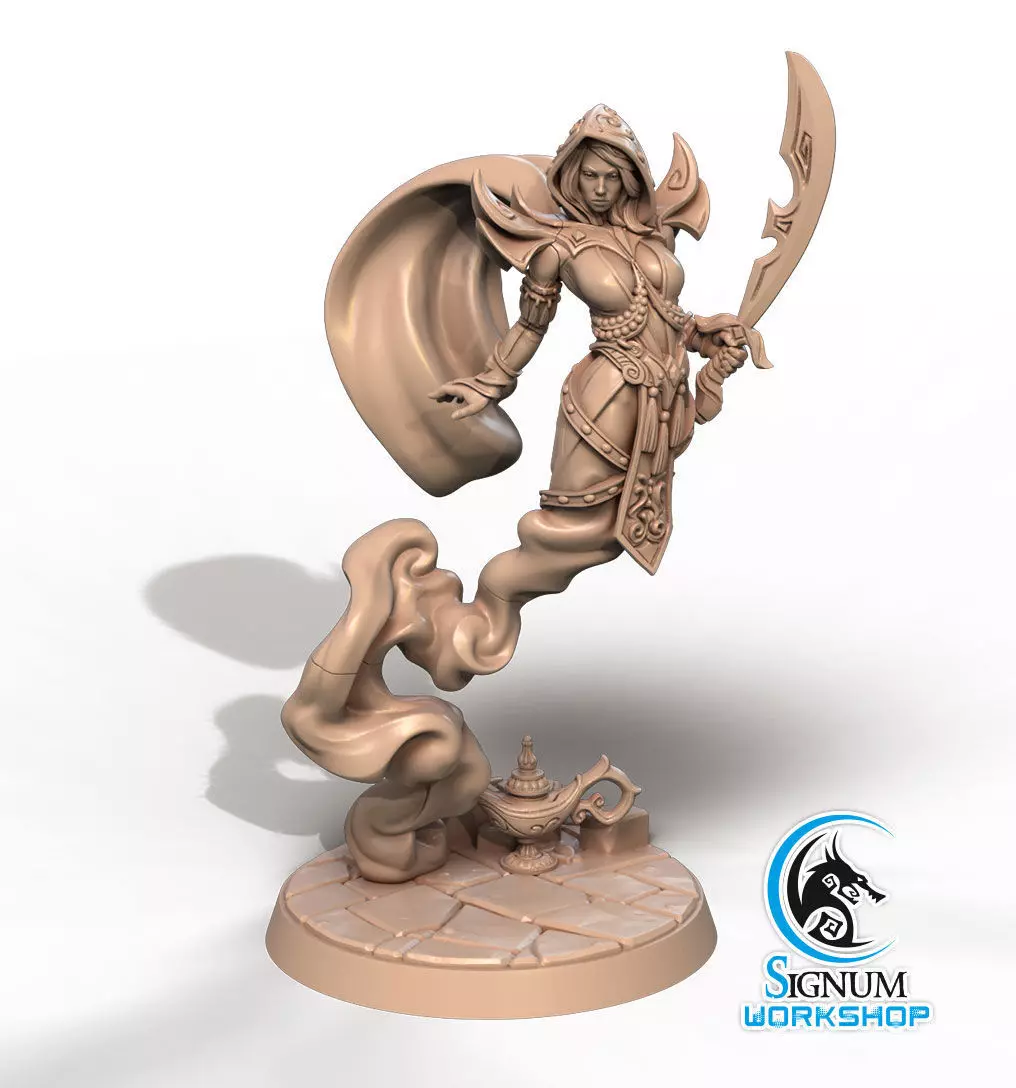Pre-supported 3D printable model of Aisha the Mirage of Desert 3D print model_0