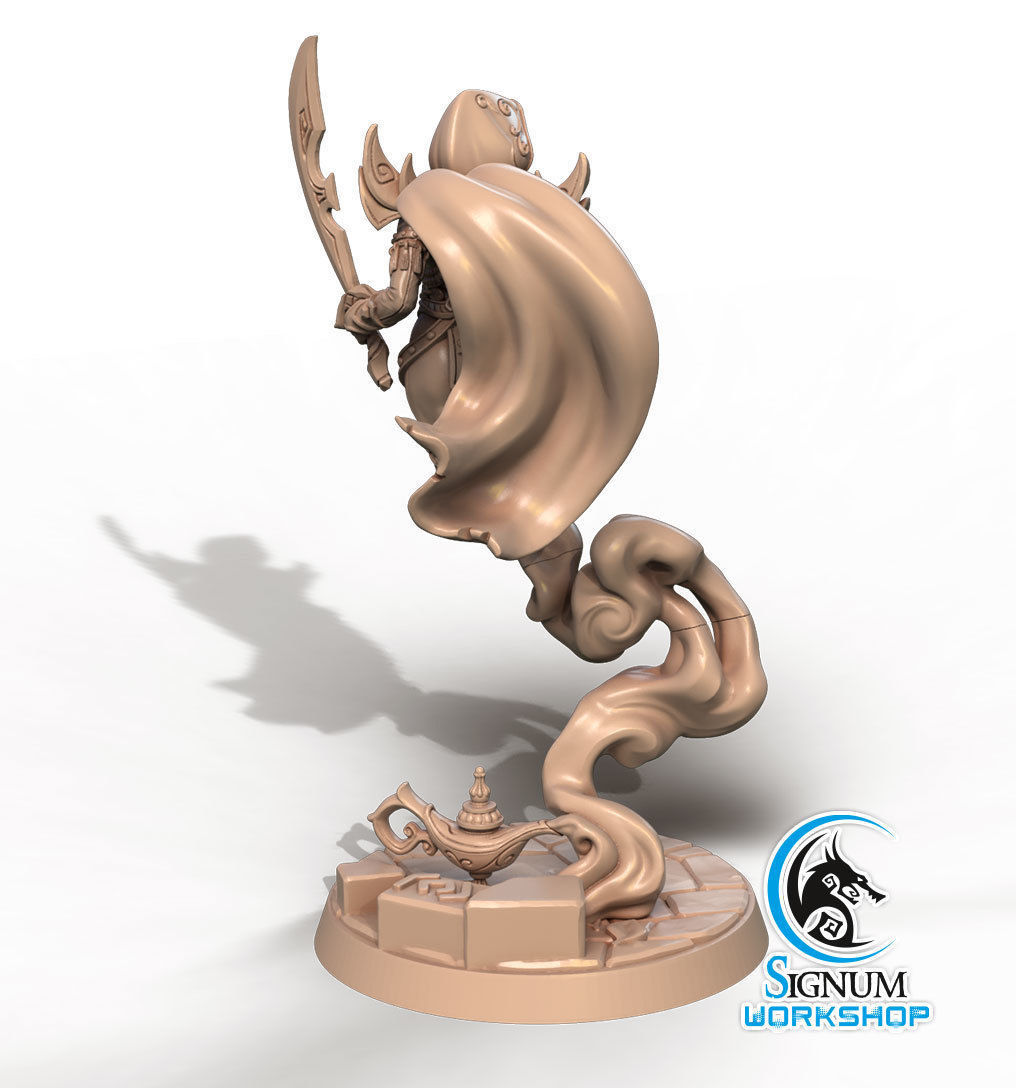 Pre-supported 3D printable model of Aisha the Mirage of Desert 3D print model_4