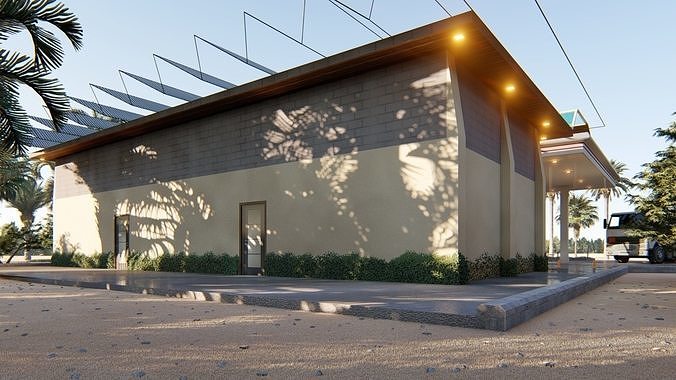 Gas station 3D model 5