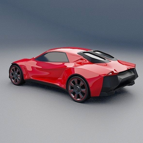 Blendeox futuristic concept car 3D model_2