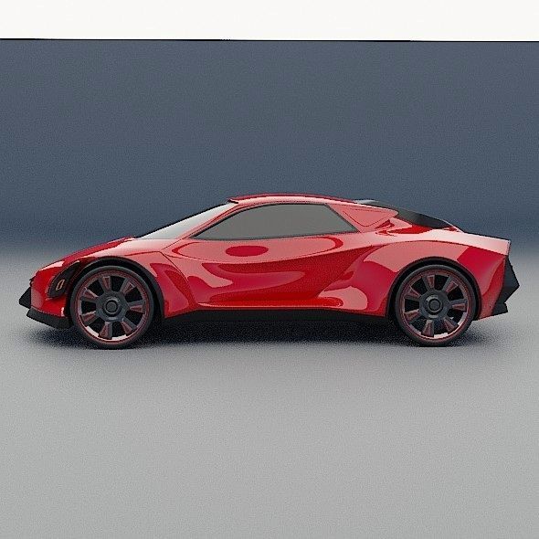 Blendeox futuristic concept car 3D model_1