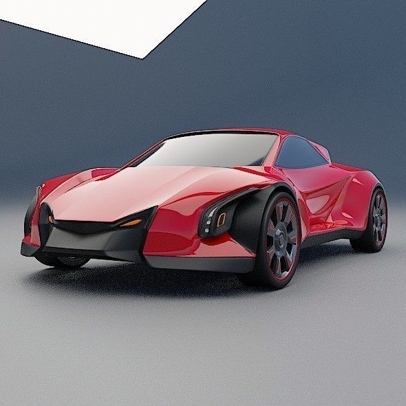 Blendeox futuristic concept car 3D model_4