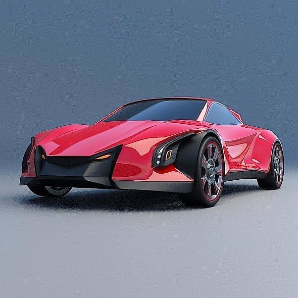 Blendeox futuristic concept car 3D model_7