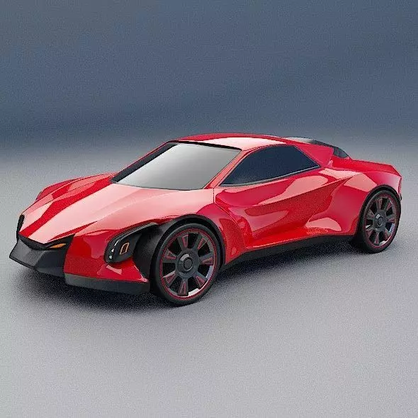 Blendeox futuristic concept car 3D model_0