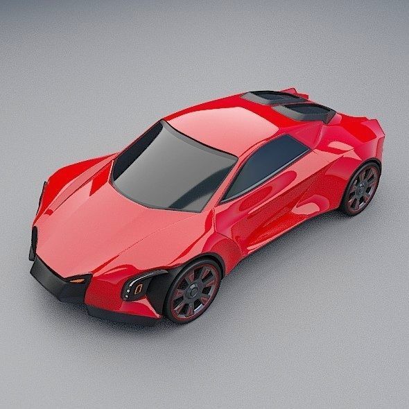 Blendeox futuristic concept car 3D model_3