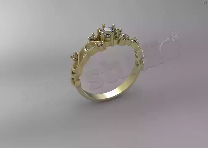 Deluxe Engagement solitaire ring 3d model
