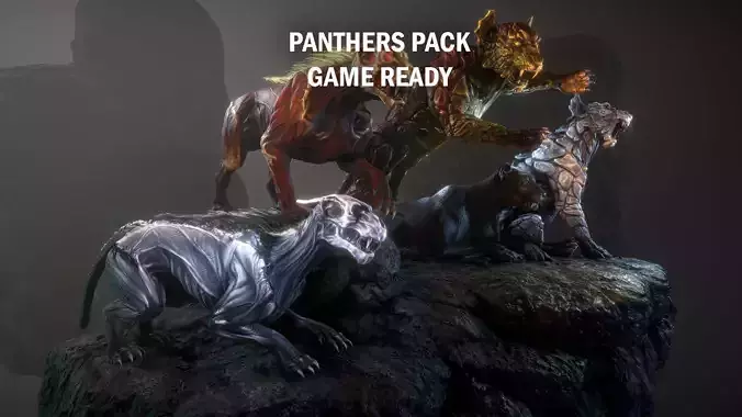 Panthers pack Low-poly 3D model