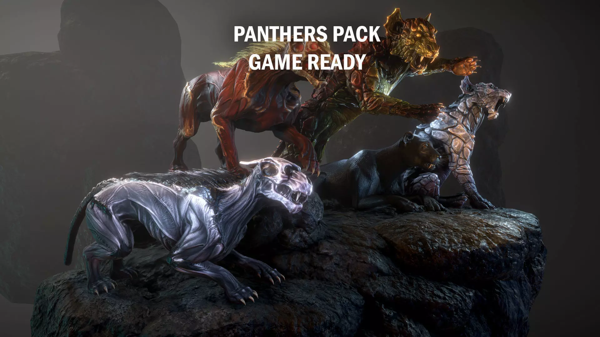 Panthers pack Low-poly 3D model_0