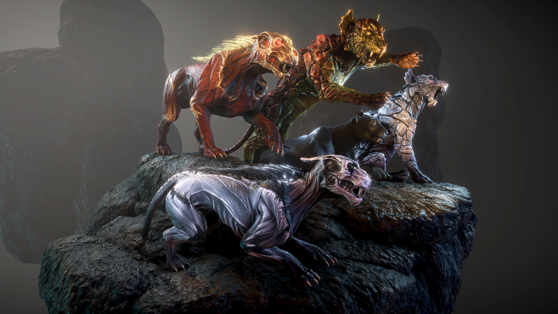 Panthers pack Low-poly 3D model_3