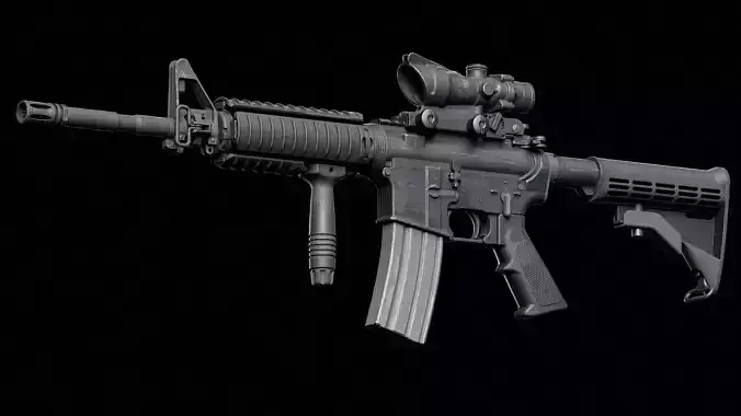 M4A1-ACOG Low-poly 3D model