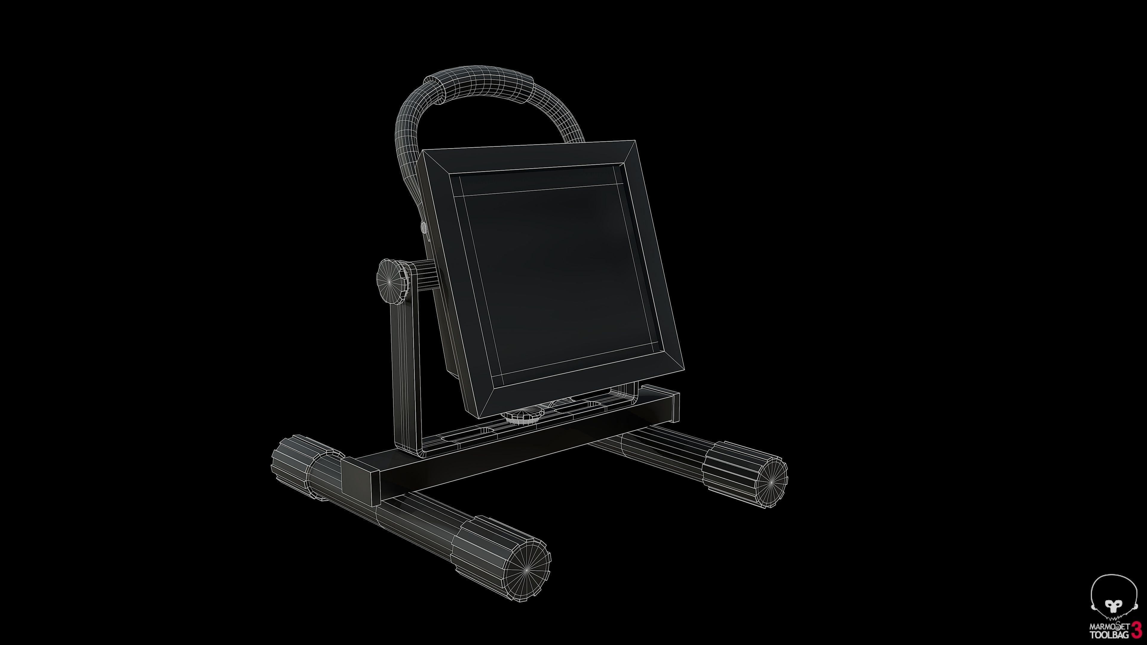 Stand Construction Work Light PBR Low-poly 3D model_2