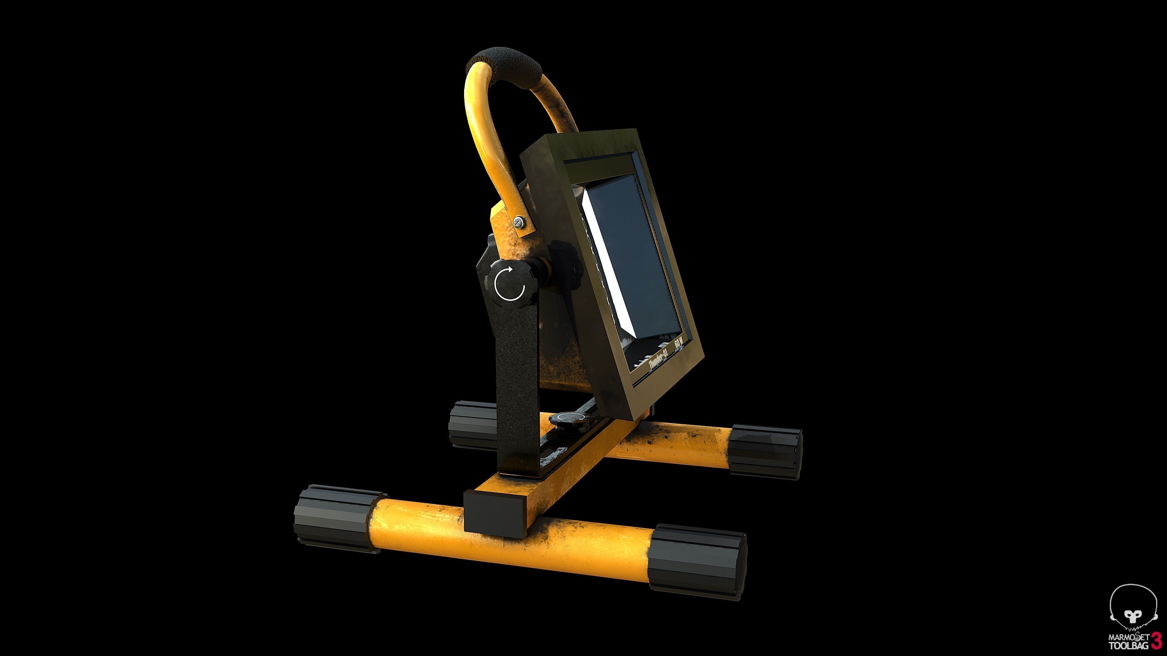 Stand Construction Work Light PBR Low-poly 3D model_4