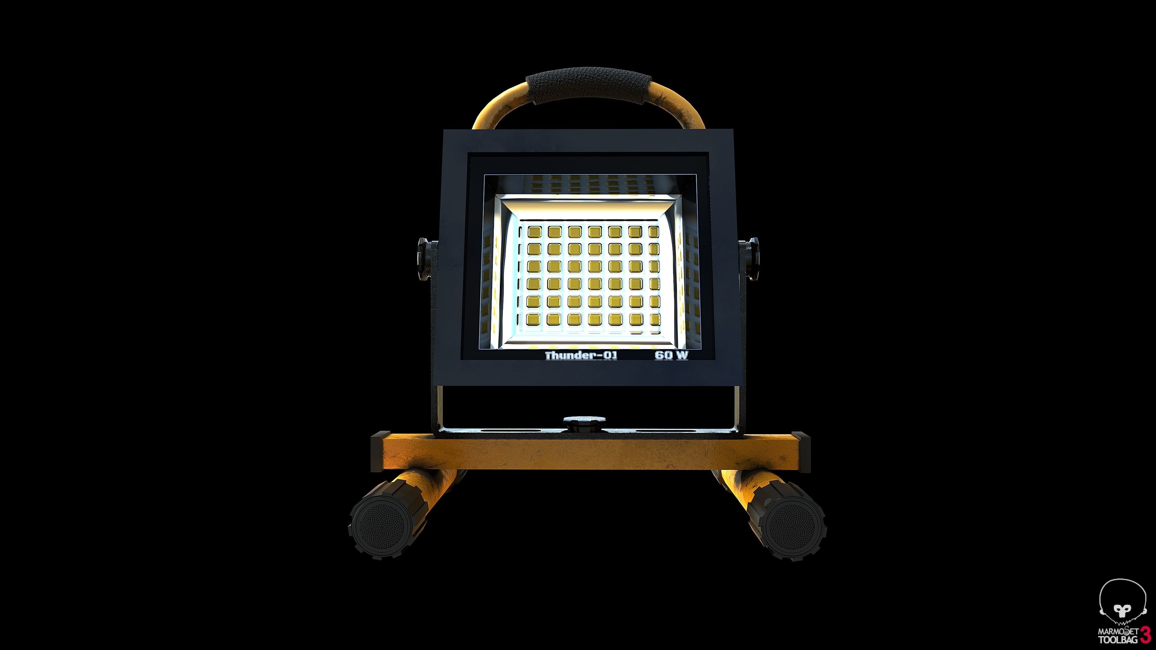 Stand Construction Work Light PBR Low-poly 3D model_3