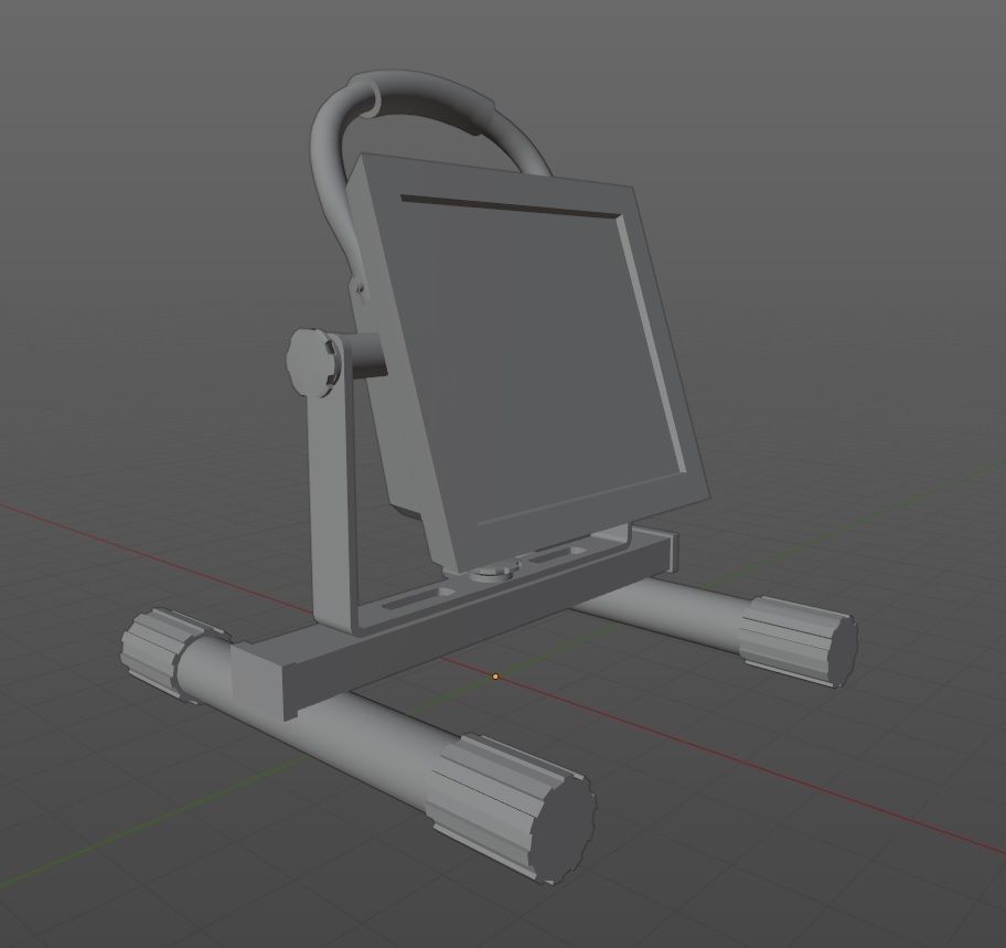 Stand Construction Work Light PBR Low-poly 3D model_5