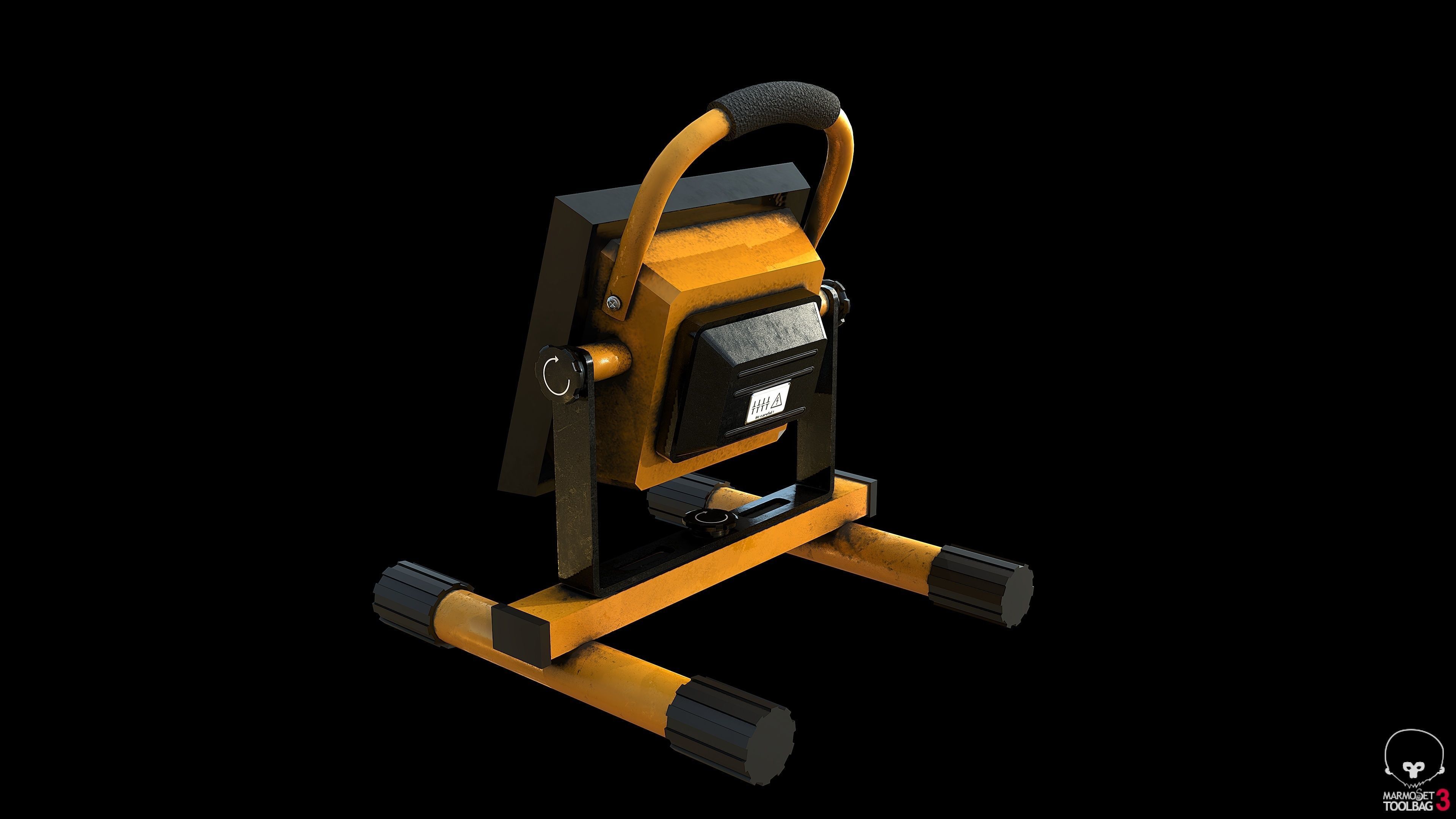 Stand Construction Work Light PBR Low-poly 3D model_1