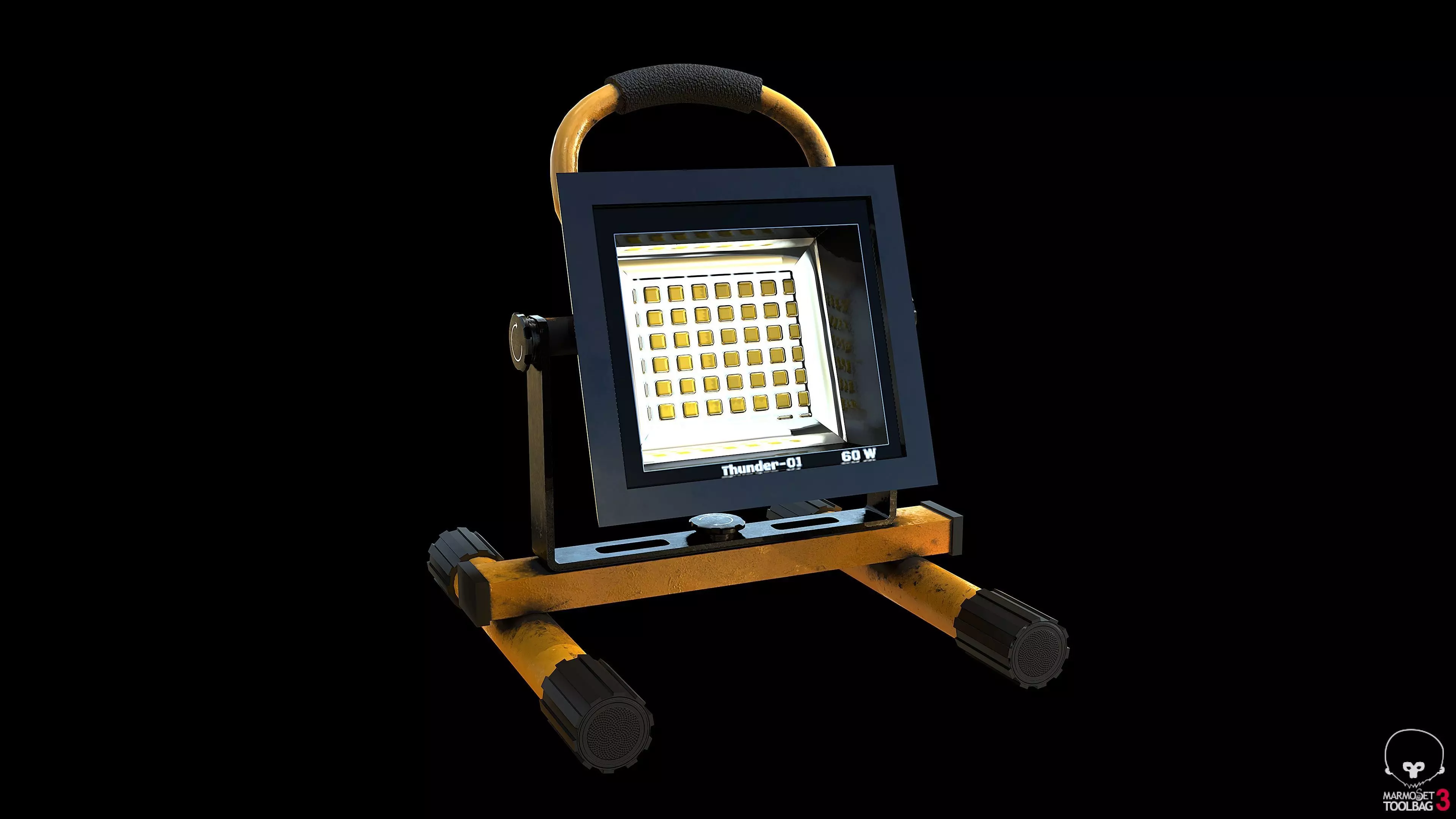 Stand Construction Work Light PBR Low-poly 3D model_0